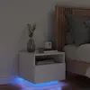 Image de vidaXL Table de chevet avec lumières LED blanc 40x39x37 cm