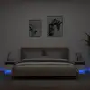 Image de vidaXL Armoires de chevet avec lumières LED 2 pcs blanc 40x39x37 cm