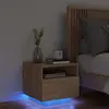 Image de vidaXL Table de chevet avec lumières LED chêne sonoma 40x39x37 cm