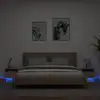 Image de vidaXL Armoires de chevet avec lumières LED 2 pcs chêne sonoma