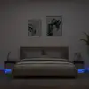 Image de vidaXL Armoires de chevet avec lumières LED 2 pcs gris béton