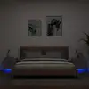 Image de vidaXL Tables de chevet murales avec lumières LED 2 pcs gris béton