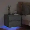 Image de vidaXL Table de chevet murale avec lumières LED sonoma gris