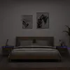 Image de vidaXL Tables de chevet murales avec lumières LED 2 pcs chêne fumé