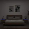 Image de vidaXL Tables de chevet murales avec lumières LED 2 pcs chêne marron