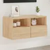 Image de vidaXL Meuble TV mural chêne sonoma 60x30x30 cm bois d'ingénierie