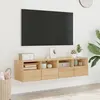 Image de vidaXL Meubles TV muraux 2 pcs chêne sonoma 60x30x30cm bois ingénierie