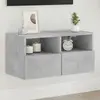 Image de vidaXL Meuble TV mural gris béton 60x30x30 cm bois d'ingénierie