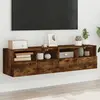 Image de vidaXL Meubles TV muraux 2 pcs chêne fumé 60x30x30cm bois d'ingénierie