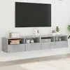 Image de vidaXL Meubles TV muraux 2 pcs gris béton 80x30x30cm bois d'ingénierie