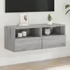 Image de vidaXL Meuble TV mural sonoma gris 80x30x30 cm bois d'ingénierie