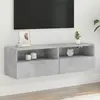 Image de vidaXL Meuble TV mural gris béton 100x30x30 cm bois d'ingénierie