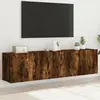 Image de vidaXL Meubles TV muraux 2 pcs chêne fumé 80x30x41 cm