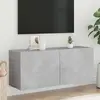 Image de vidaXL Meuble TV mural gris béton 100x30x41 cm