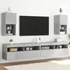 Image de vidaXL Meubles TV avec lumières LED 2 pcs gris béton 30,5x30x60 cm