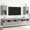 Image de vidaXL Meubles TV avec lumières LED 2 pcs sonoma gris 30,5x30x60 cm