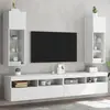 Image de vidaXL Meubles TV avec lumières LED 2 pcs blanc 30,5x30x90 cm