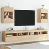 Image de vidaXL Meubles muraux avec lumières LED pour TV 2 pcs chêne sonoma 40x30x60,5 cm