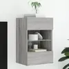 Image de vidaXL Meuble TV mural avec lumières LED sonoma gris 40x30x60,5 cm