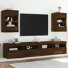 Image de vidaXL Meubles muraux avec lumières LED pour TV 2 pcs chêne marron 40x30x60,5 cm