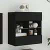 Image de vidaXL Meuble TV mural avec lumières LED noir 58,5x30x60,5 cm