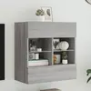 Image de vidaXL Meuble TV mural avec lumières LED sonoma gris 58,5x30x60,5 cm