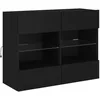 Image de vidaXL Armoire TV murale avec LED, noir, 78,5x30x60,5 cm