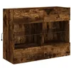 Image de vidaXL Tv-wandmeubel met LED-verlichting 78,5x30x60,5 cm gerookt eiken