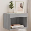 Image de vidaXL Table de chevet murale avec lumières LED sonoma gris