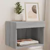 Image de vidaXL Tables de chevet murales avec lumières LED 2 pcs sonoma gris