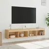 Image de vidaXL Meubles TV avec lumières LED 2 pcs chêne sonoma 80x30x30 cm