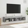 Image de vidaXL Meubles TV avec lumières LED 2 pcs gris béton 80x30x30 cm