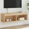 Image de vidaXL Meuble TV avec lumières LED chêne sonoma 100x30x30 cm