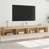 Image de vidaXL Meubles TV avec lumières LED 2 pcs chêne sonoma 100x30x30 cm