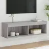 Image de vidaXL Meuble TV avec lumières LED sonoma gris 100x30x30 cm