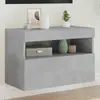 Image de vidaXL Meuble TV mural avec lumières LED gris béton 60x30x40 cm