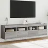 Image de vidaXL Meubles TV muraux et lumières LED 2pcs sonoma gris 80x30x40 cm