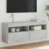 Image de vidaXL Meuble TV mural avec lumières LED gris béton 100x30x40 cm