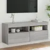 Image de vidaXL Meuble TV mural avec lumières LED sonoma gris 100x30x40 cm
