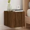 Image de vidaXL Meubles TV muraux lumières LED 2 pcs chêne marron 30,5x35x30 cm