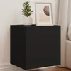 Image de vidaXL Meubles TV muraux avec lumières LED 2 pcs noir 40,5x35x40 cm