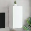Image de vidaXL Meuble TV mural avec lumières LED blanc 40,5x35x80 cm