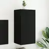 Image de vidaXL Meuble TV mural avec lumières LED noir 40,5x35x80 cm