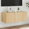 Image de vidaXL Meuble TV mural avec lumières LED chêne sonoma 80x35x31 cm