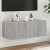 Image de vidaXL Meuble TV mural avec lumières LED sonoma gris 80x35x31 cm
