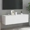 Image de vidaXL Meuble TV mural avec lumières LED blanc 100x35x31 cm