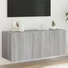 Image de vidaXL Meuble TV mural avec lumières LED sonoma gris 100x35x41 cm