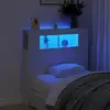 Image de vidaXL Tête de lit à LED blanc 100x18,5x103,5 cm bois d'ingénierie