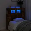 Image de vidaXL Tête de lit à LED chêne fumé 100x18,5x103,5cm bois d'ingénierie