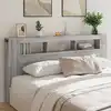 Image de vidaXL Tête de lit à LED sonoma gris 200x18,5x103,5 cm bois ingénierie